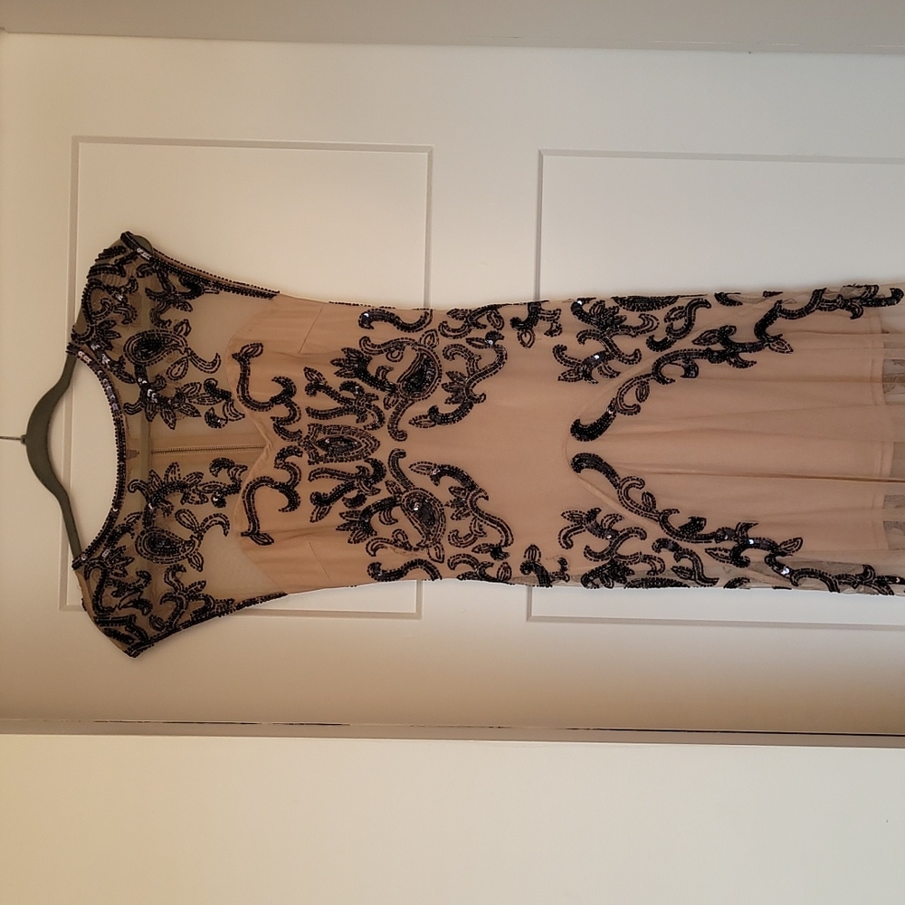 Miss Selfridge sheer gown with sequins